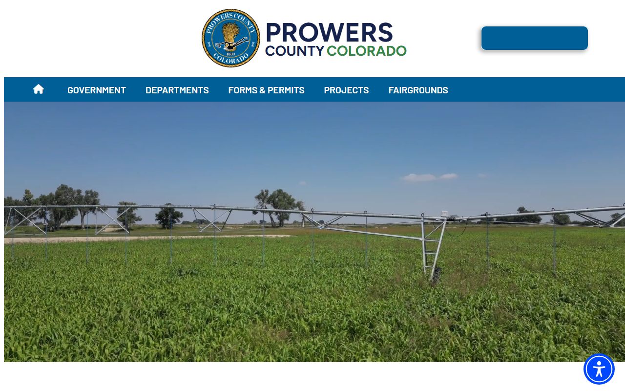 Prowers County inmate population homepage with sheriff navigation