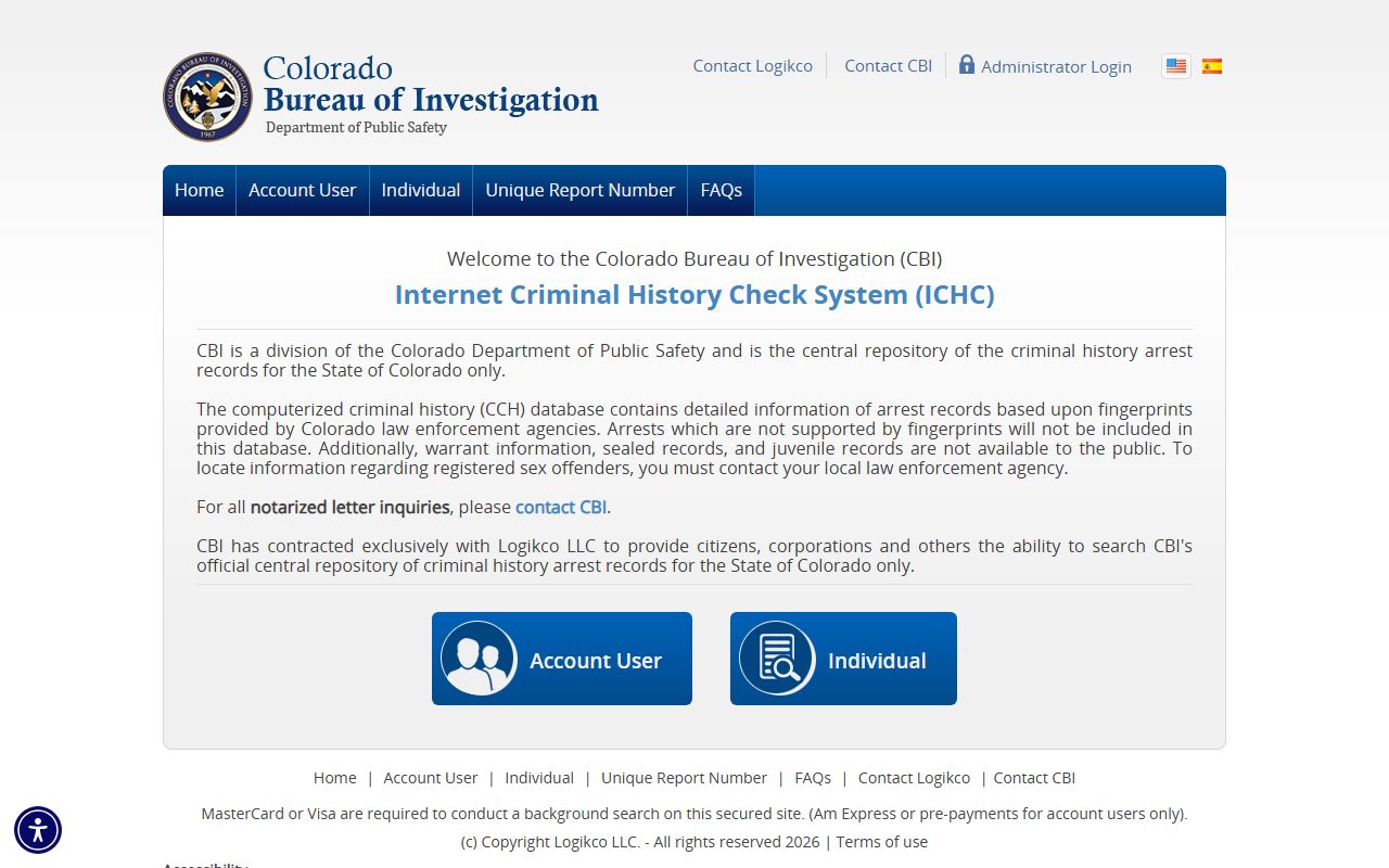 Prowers County inmate records CBI criminal history portal